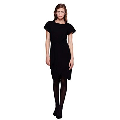Yumi Black Jersey Wrap Dress With Short Sleeves